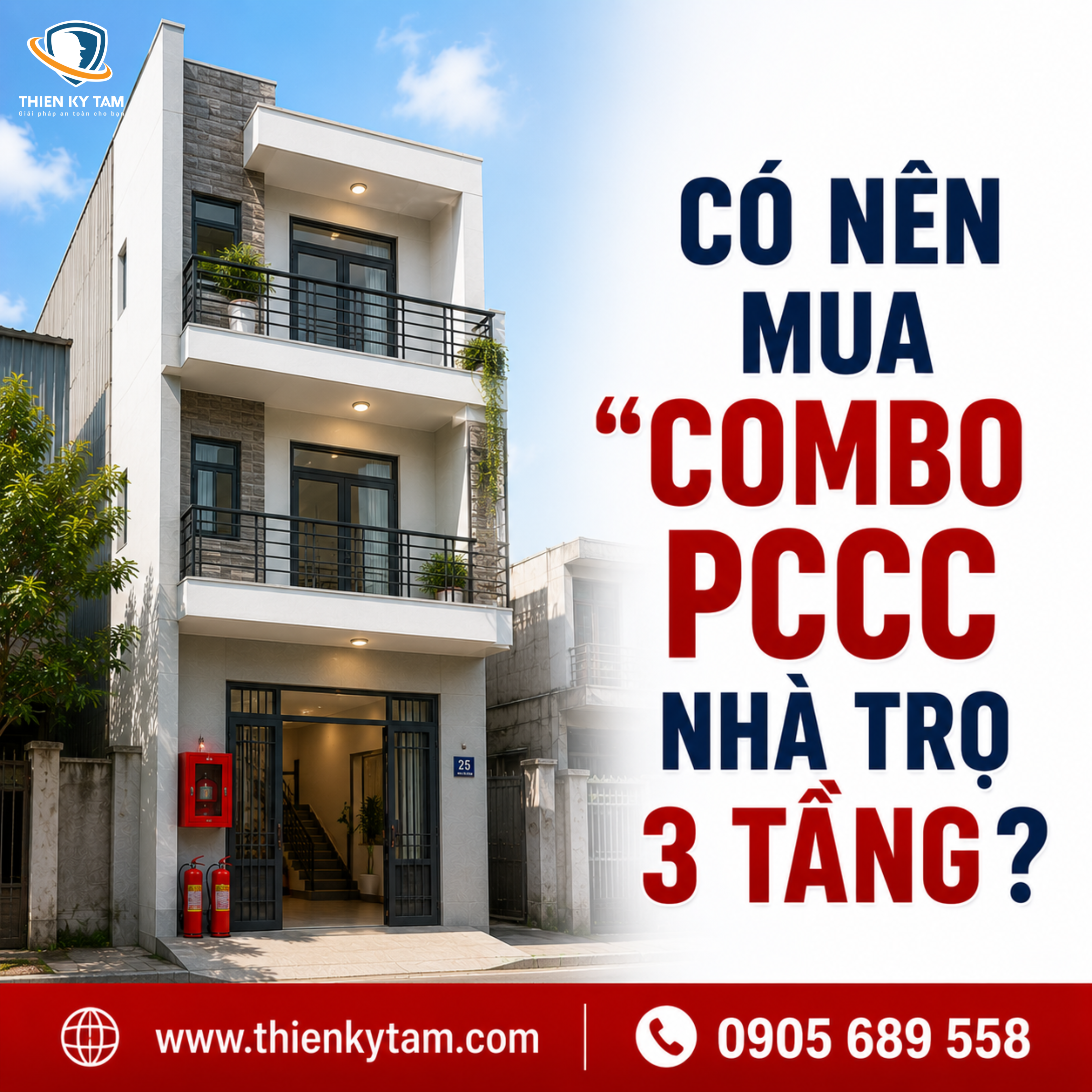 Combo PCCC nhà trọ 3 tầng